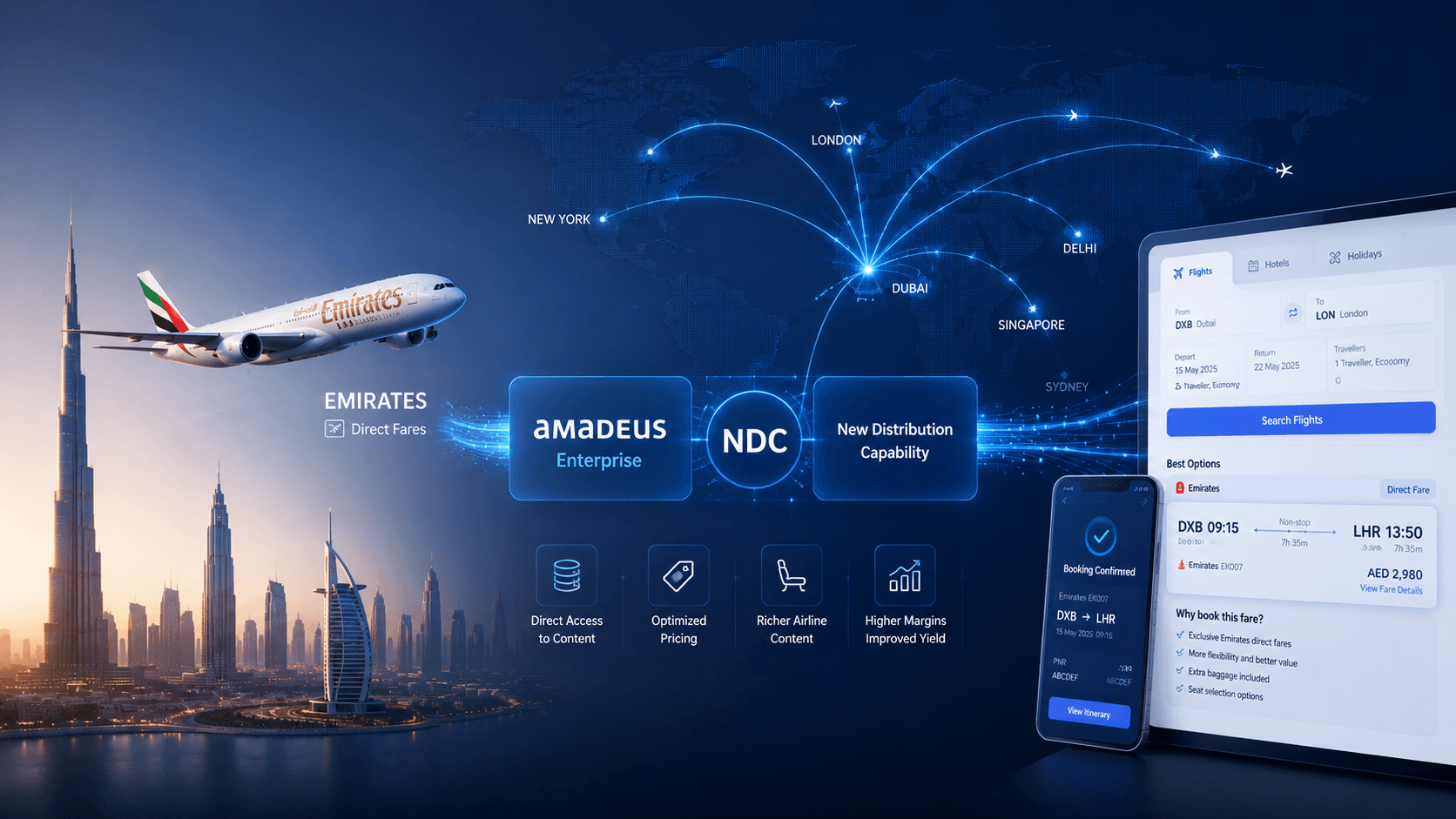 Dubai-Based OTA Accessed Emirates Direct Fares and Grew Margins by 18% with Amadeus Enterprise + NDC