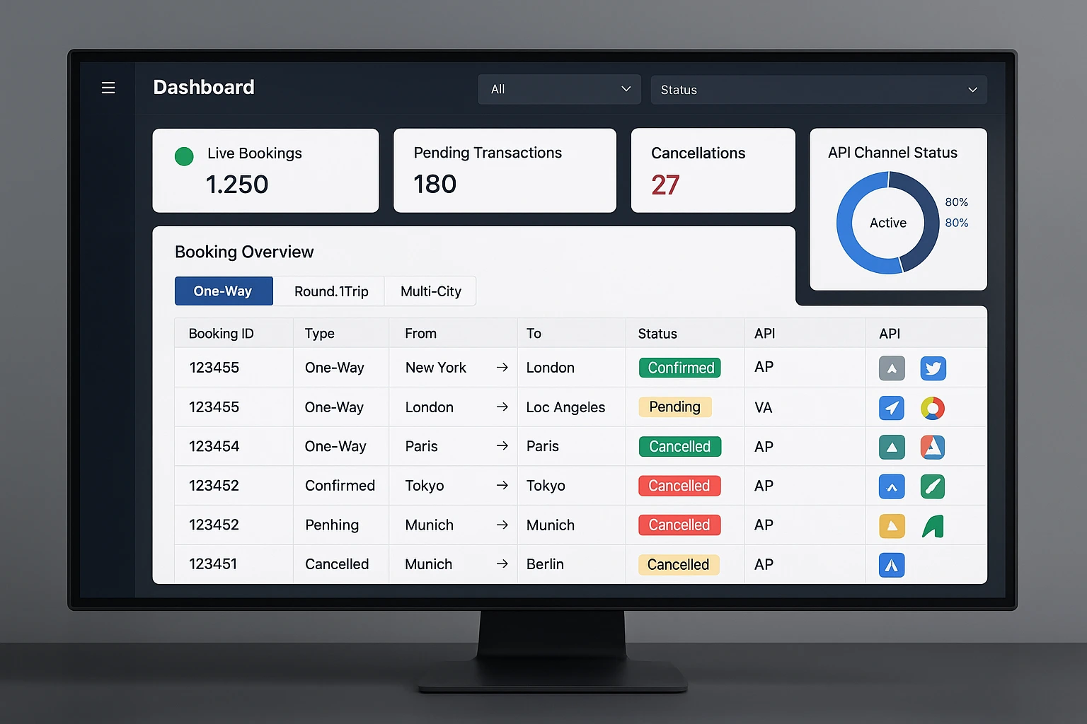 Centralized Booking Supervision Panel Centralized Booking Supervision Panel