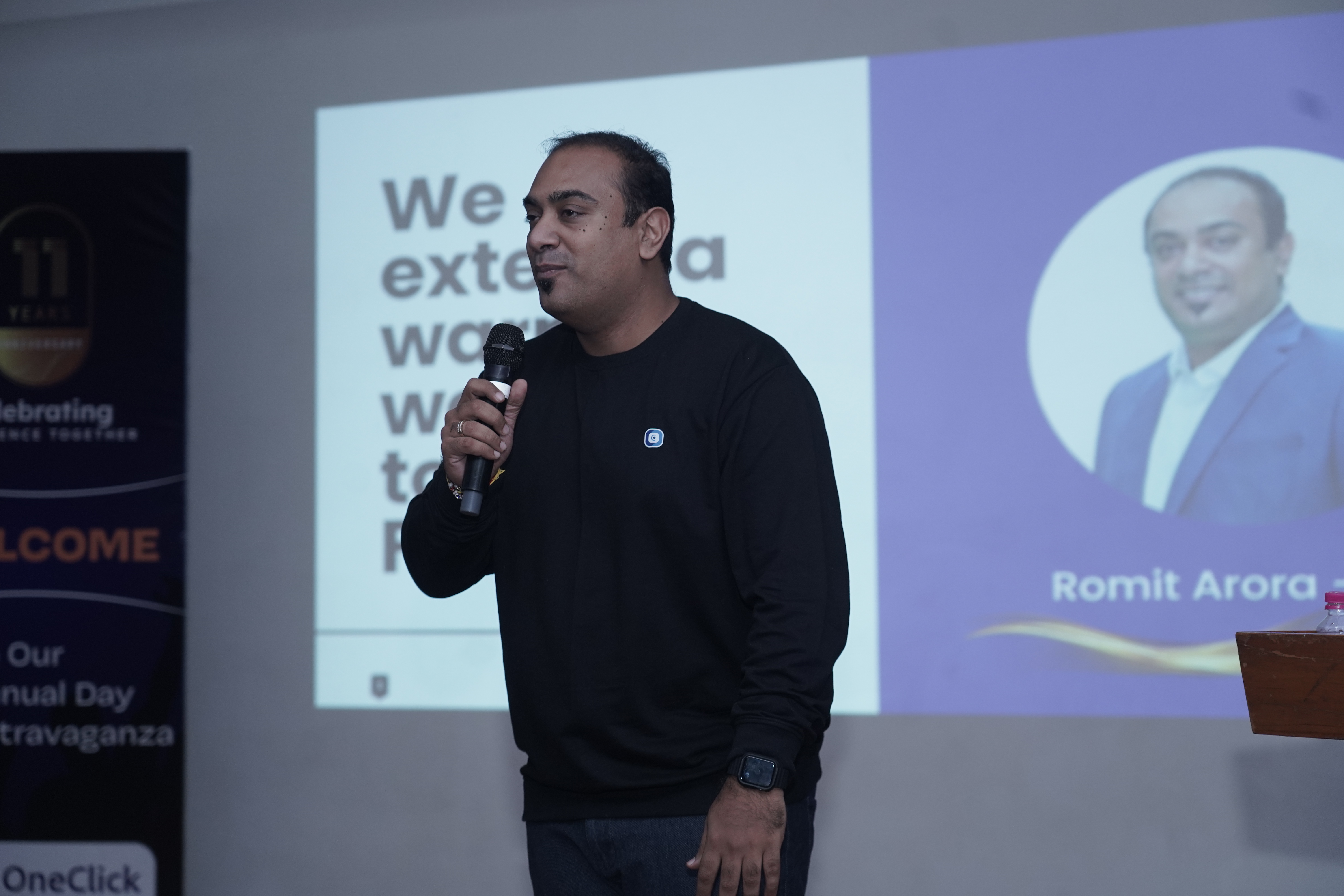 session with CEO CEO on stage with mic